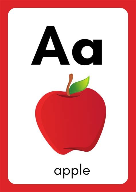 A FOR APPLE | Printable flash cards, Alphabet flash cards printable, Alphabet printables