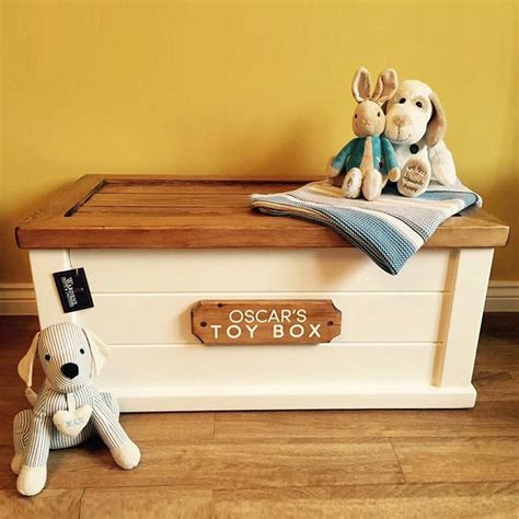 Personalised Wooden Toy Box | Painted in Farrow & Ball colours - Warden ...