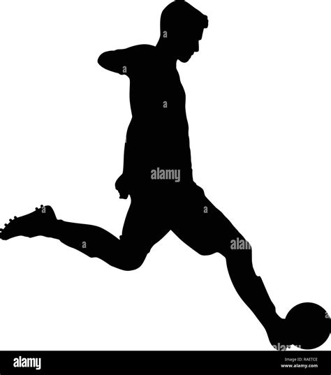 soccer player. football player silhouette vector Stock Vector Image ...