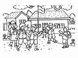 Vector Illustration Of Students On The School Suitable For coloring  sketch template
