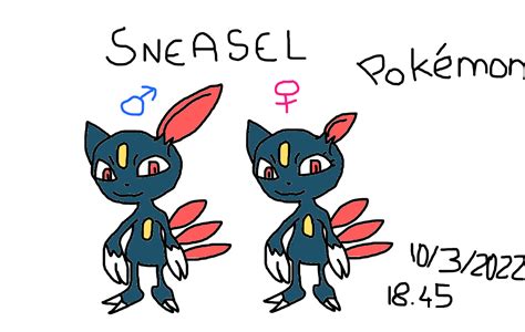 Sneasel male and female fanart Pokemon by Biancarabbit on DeviantArt