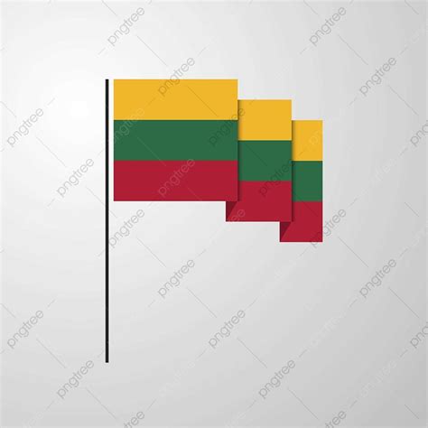 Lithuania Flag Vector Design Images, Lithuania Waving Flag Creative ...