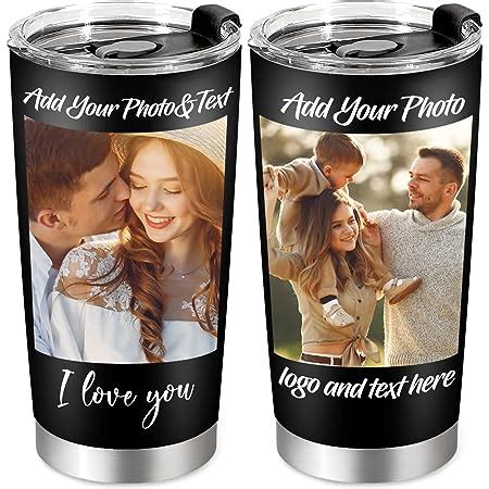 Amazon.com | Personalized Coffee Tumbler with Pictures Text Name, Custom Photo Stainless Steel ...