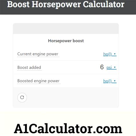 Boost Horsepower Calculator - A1Calculator