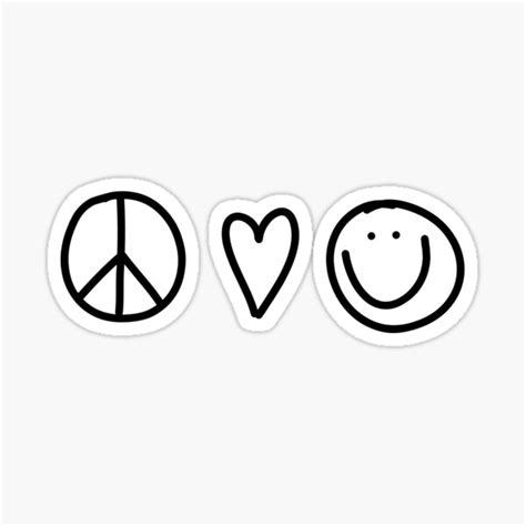 Hippie Bus Peace Love Happiness Vinyl Sticker Peace Love Happiness ...