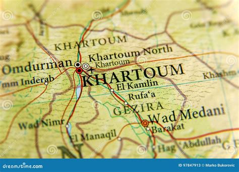 Geographic Map of Sudan with Capital City Khartoum Stock Image - Image of khartoum, tourism ...