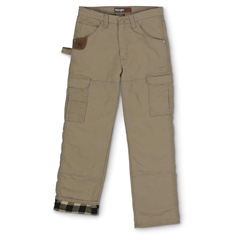 Wrangler Riggs Workwear Men's Flannel-Lined Ripstop Cargo Pants - 641742, Insulated Pants ...