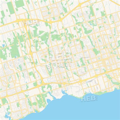 Empty vector map of Whitby, Ontario, Canada - HEBSTREITS Sketches | Map ...