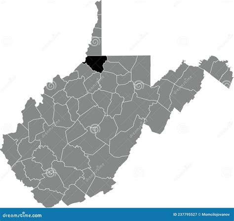 Location Map of the Wetzel County of West Virginia, USA Stock Vector ...