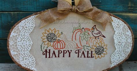 Kaleidoscope of Colors: Happy Fall Embroidery Hoop Decor