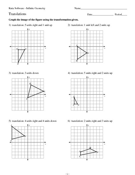 Graphing and Writing the Rule for Transformations Worksheet for 8th - 11th Grade | Lesson Planet