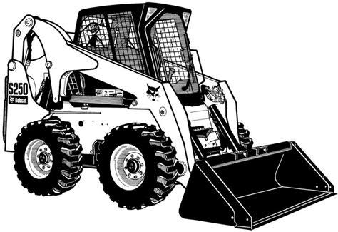 Bobcat Machine Clip Art - Skid Steer Drawing