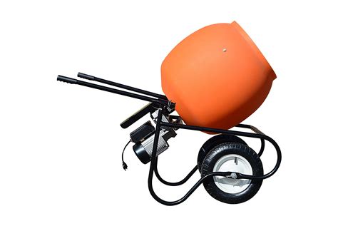 3/4 HP 6 Cubic Ft. Direct Drive Portable Cement Mixer, Rust Free High Density Plastic, Flexable ...