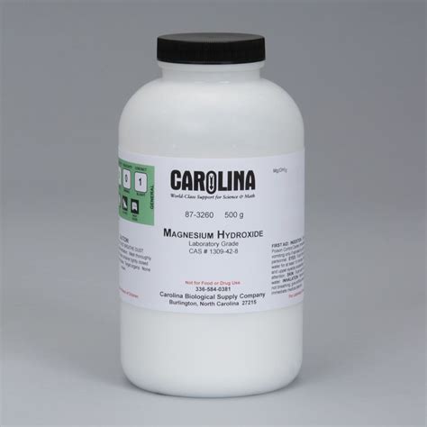 Magnesium Hydroxide, Laboratory Grade, 500 g | Carolina Biological Supply