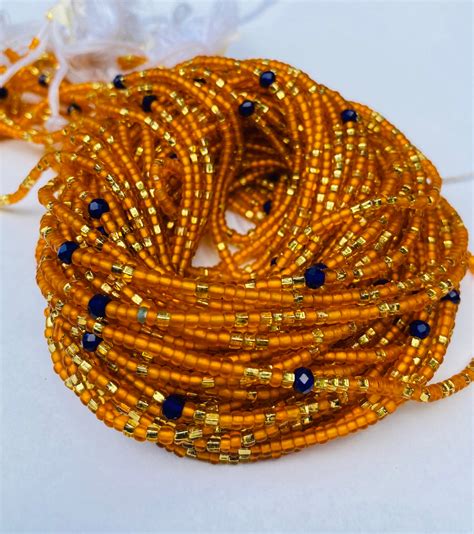 Multi-Colored Frost African Waist Bead, Belly Beads, Seed Beads, Ghana Waist Bead, Glass Beads ...