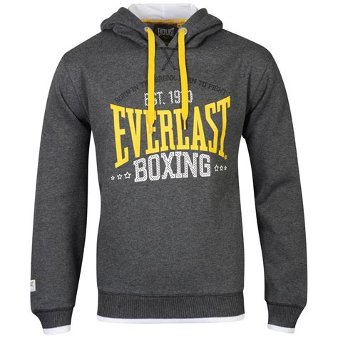 Everlast Mens Brushback Printed Sweatshirt - Charcoal Marl Mens Clothing | Zavvi