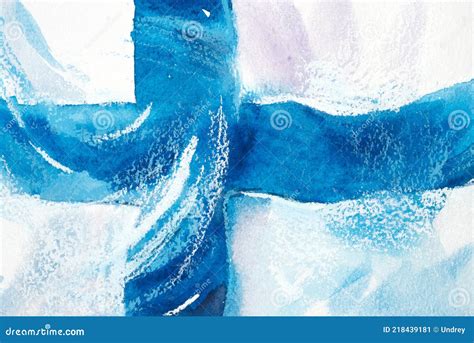 Flag of Finland, Hand Drawn Watercolor Illustration. Suomi. Stock Image ...