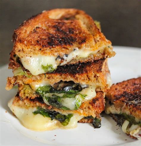 Grilled cheese and spinach sandwich