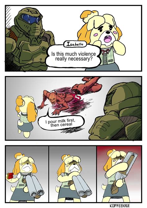 I made a meme, feel free to use it. | Doomguy and Isabelle | Funny ...