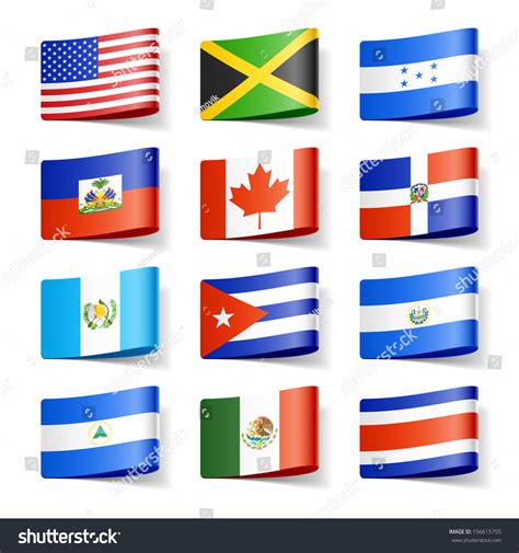 World Flags. North America. Vector. - 156615755 : Shutterstock