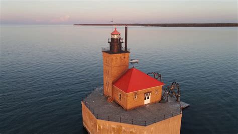 Port Austin lighthouse at sunset - YouTube