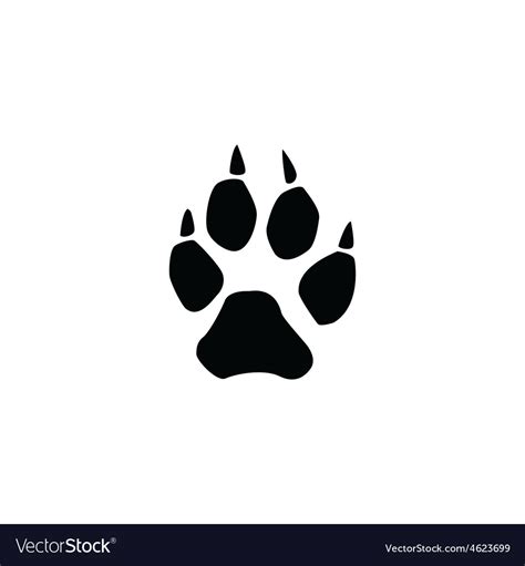 Wolf footprint Royalty Free Vector Image - VectorStock