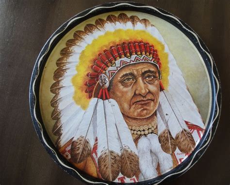 Details about The Chief, Vintage Vintage Metal Tray Signed "TIN O.W." Vivid Colors & Details ...