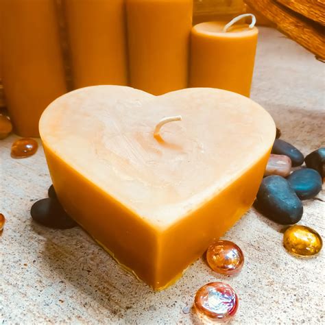 100% pure beeswax heart shaped candle-large 4 heart candle-unique heart beeswax candles-organic ...