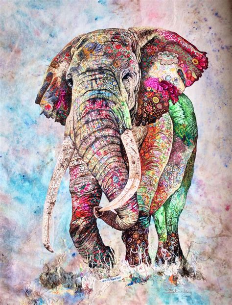 "Bull elephant" - Sophie Standing Elephant Artwork, Abstract Elephant ...