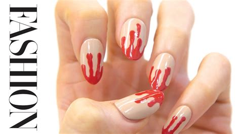 DIY Bloody Halloween Nail Art Tutorial - YouTube