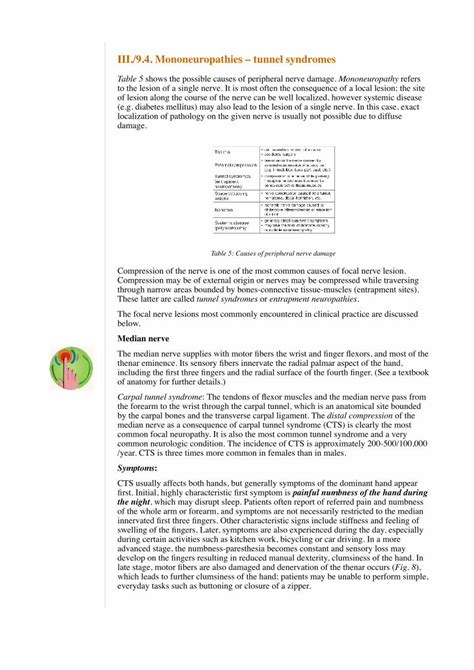 (PDF) III./9.4. Mononeuropathies – tunnel syndromes · Fig. 8: Symptoms of carpal tunnel syndrome ...