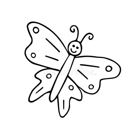 Vector Hand Drawn Doodle Sketch Butterfly Stock Vector - Illustration ...