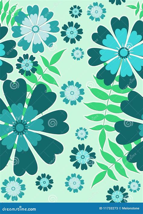 Blue seamless flowers stock illustration. Illustration of pattern - 11733273