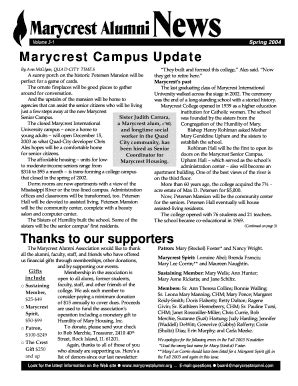 Fillable Online Marycrest Campus Update - Marycrest Alumni Association Fax Email Print - pdfFiller