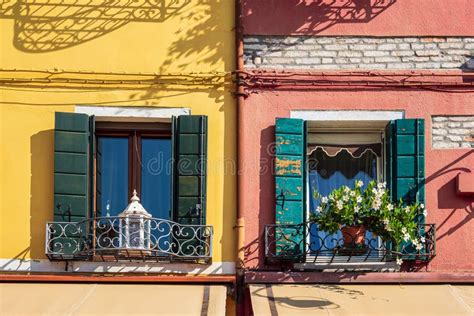 Colorful Buildings on the Island Burano Near Venice, Italy Stock Image ...