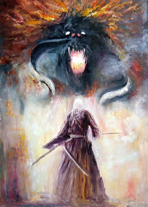 Gandalf Vs Balrog Canvas Print Lord of the Rings Themed | Etsy