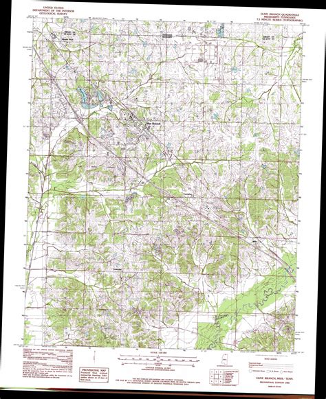 Olive Branch topographic map, MS, TN - USGS Topo Quad 34089h7