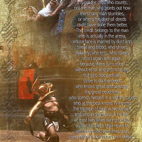 "The man in the arena" Poster , words by Theodore Roosevelt ...