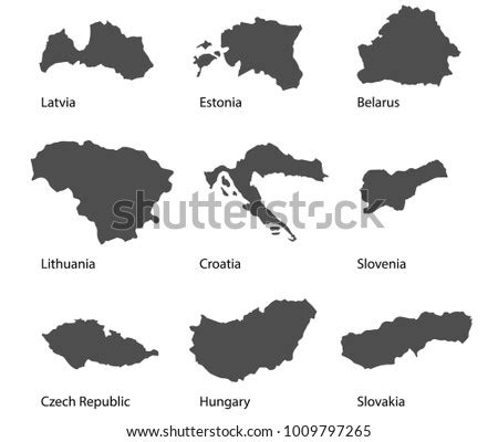 European Countries Isolated Shapes Stock Vector (Royalty Free) 1009797265 - Shutterstock