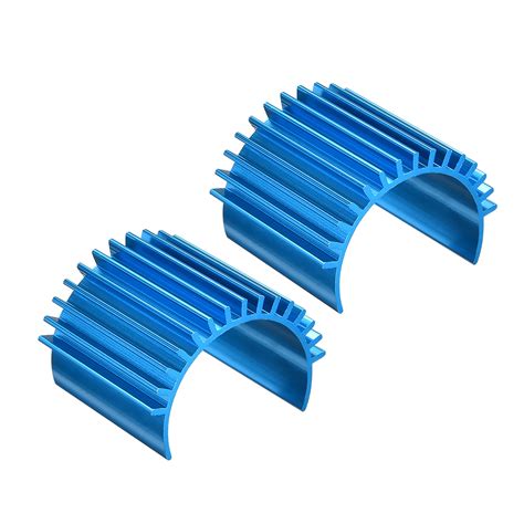 2 Pcs Aluminum Electric Engine Motor Heatsink Fins Cooling Blue For RC 380 390 Size Brushed ...