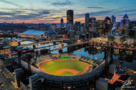 PNC Park and Pittsburgh Skyline at Sunrise | Etsy