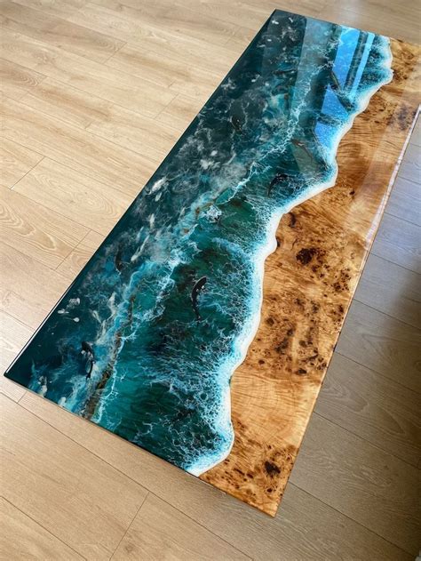 Epoxy Ocean Resin Living Room Table, Ocean Coffee Table, Epoxy Resin, Dining Table, Luxury Home ...