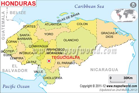 Mapa Politico de Honduras | Honduras Political Map