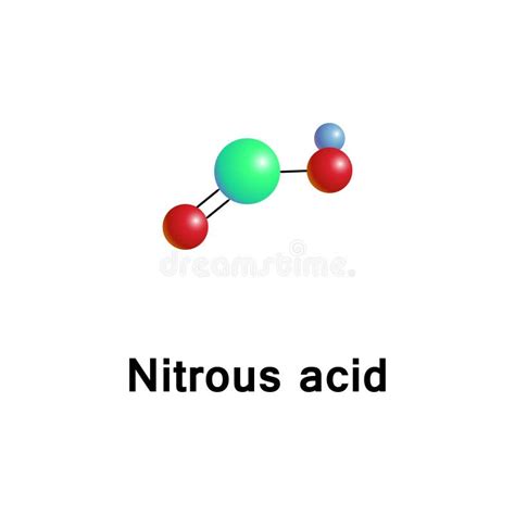 Nitrous Acid Molecular Structure Isolated On White Stock Illustration - Illustration of molecule ...