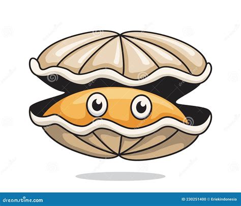 Oyster Cartoon Cute Illustration Shellfish Stock Vector - Illustration of shell, isolated: 230251400