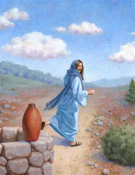 Samaritan Woman at the Well, Original Biblical Painting, 8.5" x 11 ...