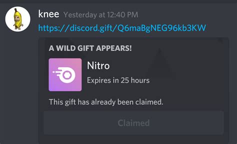 My friend dmed me a legit nitro gift, and when it arrived it sent with claimed, i didnt even ...