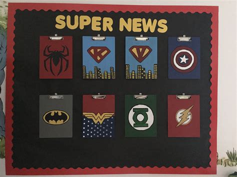 Superhero classroom Bulletin board perfect for teacher deck super news ...