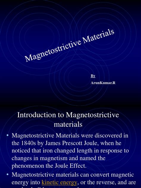 Magnetostrictive materialsv | Magnetism | Magnetic Field