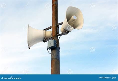 Outdoor loudspeakers stock photo. Image of open, posts - 8540428